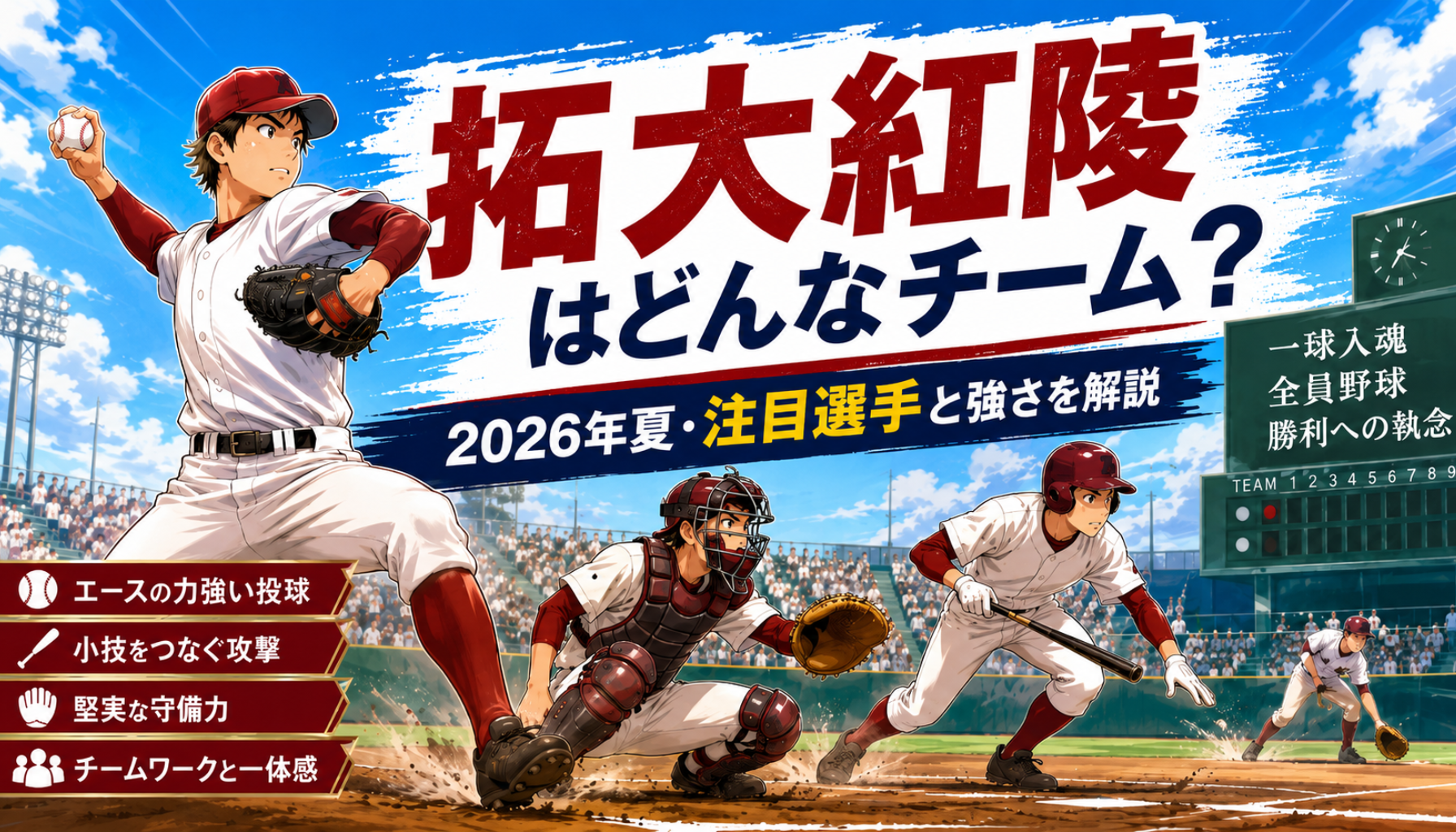 高校野球|拓大紅陵はどんなチーム?甲子園メンバー・注目選手・強さ・坂巻展行監督を詳しく解説