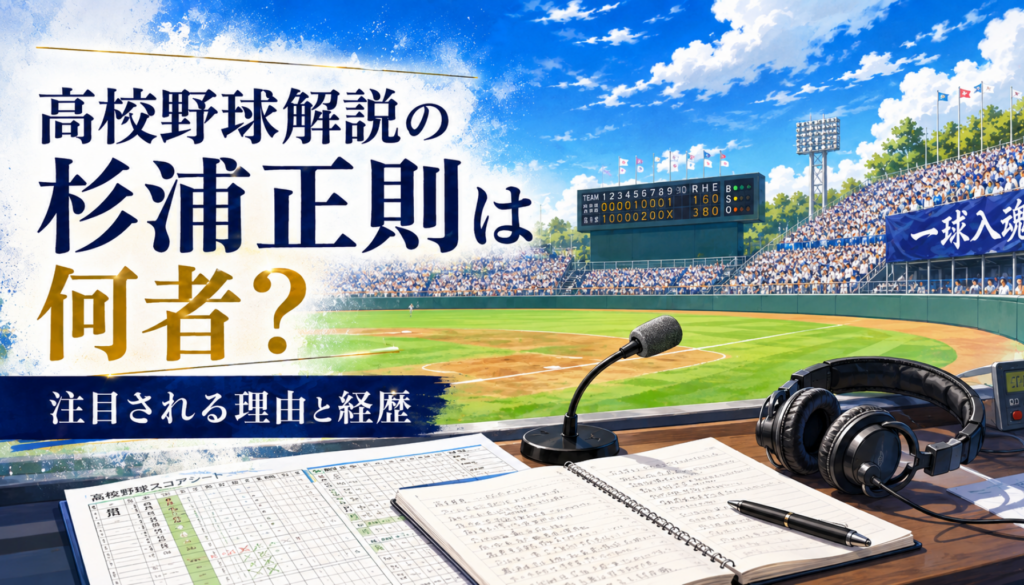 高校野球解説の杉浦正則を詳しく紹介 甲子園未出場から五輪3大会、NHK解説者になるまで