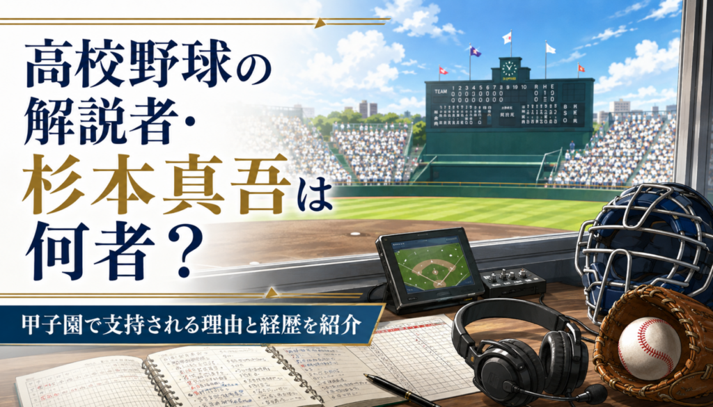 高校野球の解説者・杉本真吾は何者？NHK甲子園で支持される理由と米子東・慶應・皆生タクシー社長の経歴