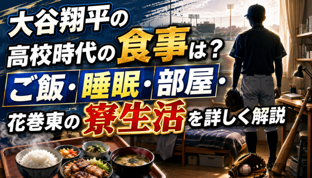 大谷翔平の高校時代の食事は？ご飯・睡眠・部屋・花巻東の寮生活を詳しく解説