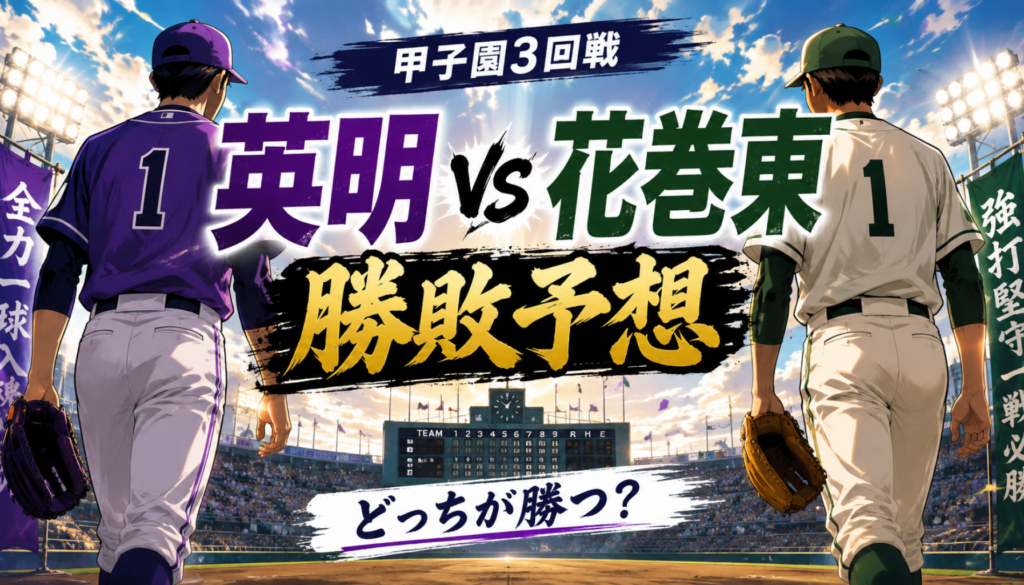 英明と花巻東の勝敗予想！どっちが勝つ？先発・打線・機動力から甲子園3回戦を徹底分析