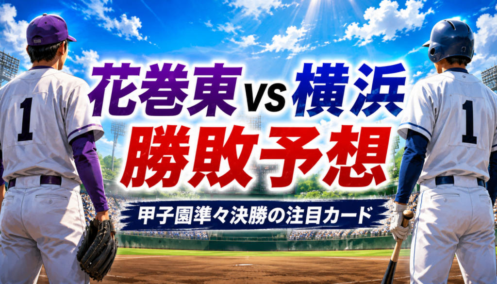 花巻東と横浜の予想！甲子園準々決勝の勝敗・スコア・先発予想を戦力比較、見どころまで徹底分析
