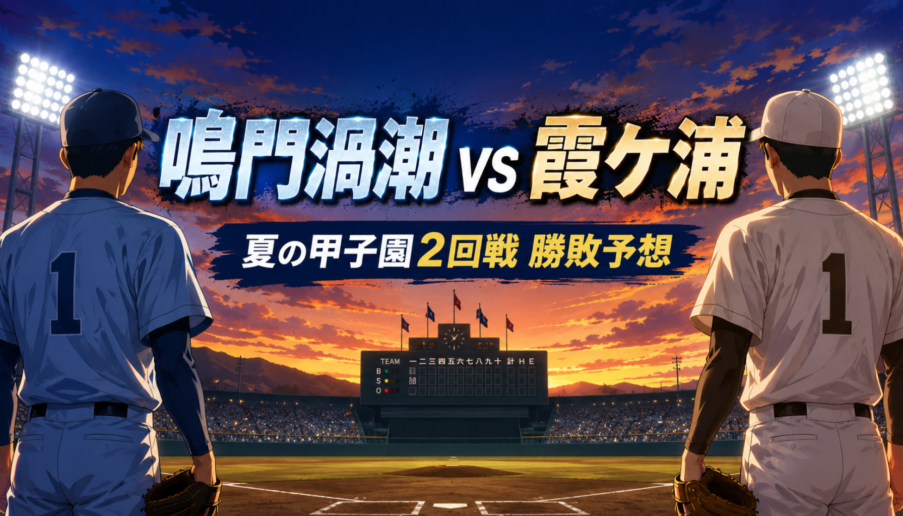 鳴門渦潮と霞ケ浦の予想！夏の甲子園2回戦はどちらが勝つ？勝敗と予想スコアを徹底分析