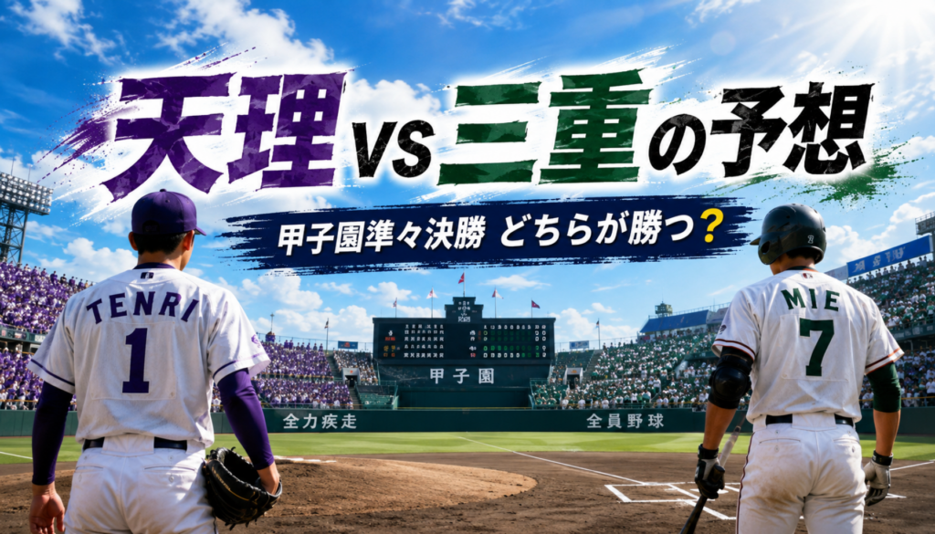 天理対三重の予想！甲子園準々決勝はどちらが勝つ？投手・打線・勝敗のポイントを徹底分析