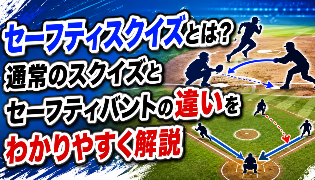 セーフティスクイズとは?通常のスクイズとセーフティバントの違いをわかりやすく解説
