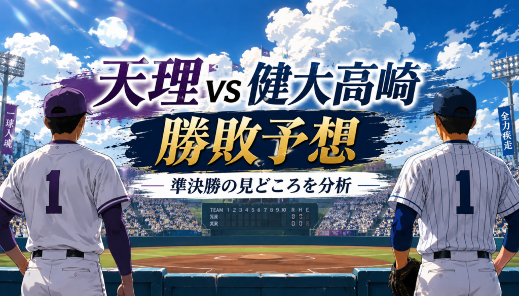 天理と健大高崎の勝敗予想！準決勝はどっちが勝つ？先発投手・スコア・見どころを分析