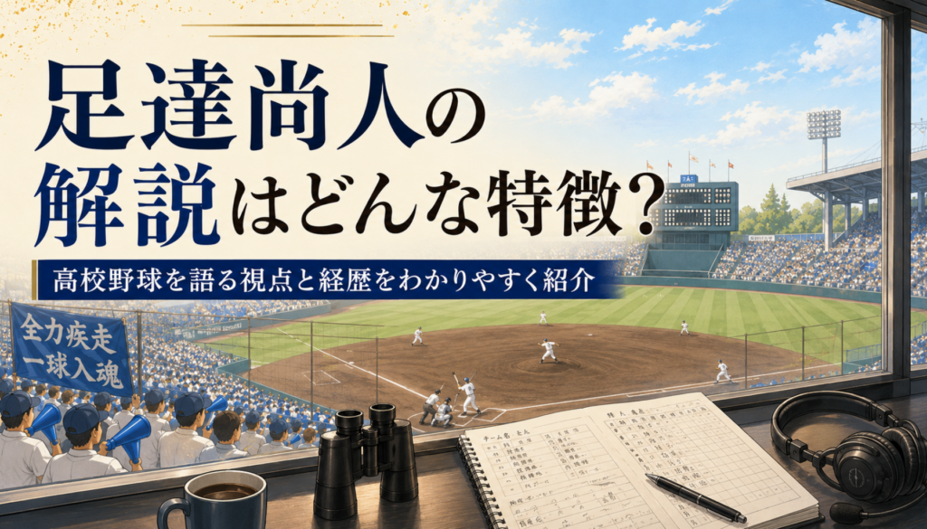 足達尚人の高校野球解説を詳しく紹介｜NHK出演と東洋大姫路・新日鉄広畑での経歴