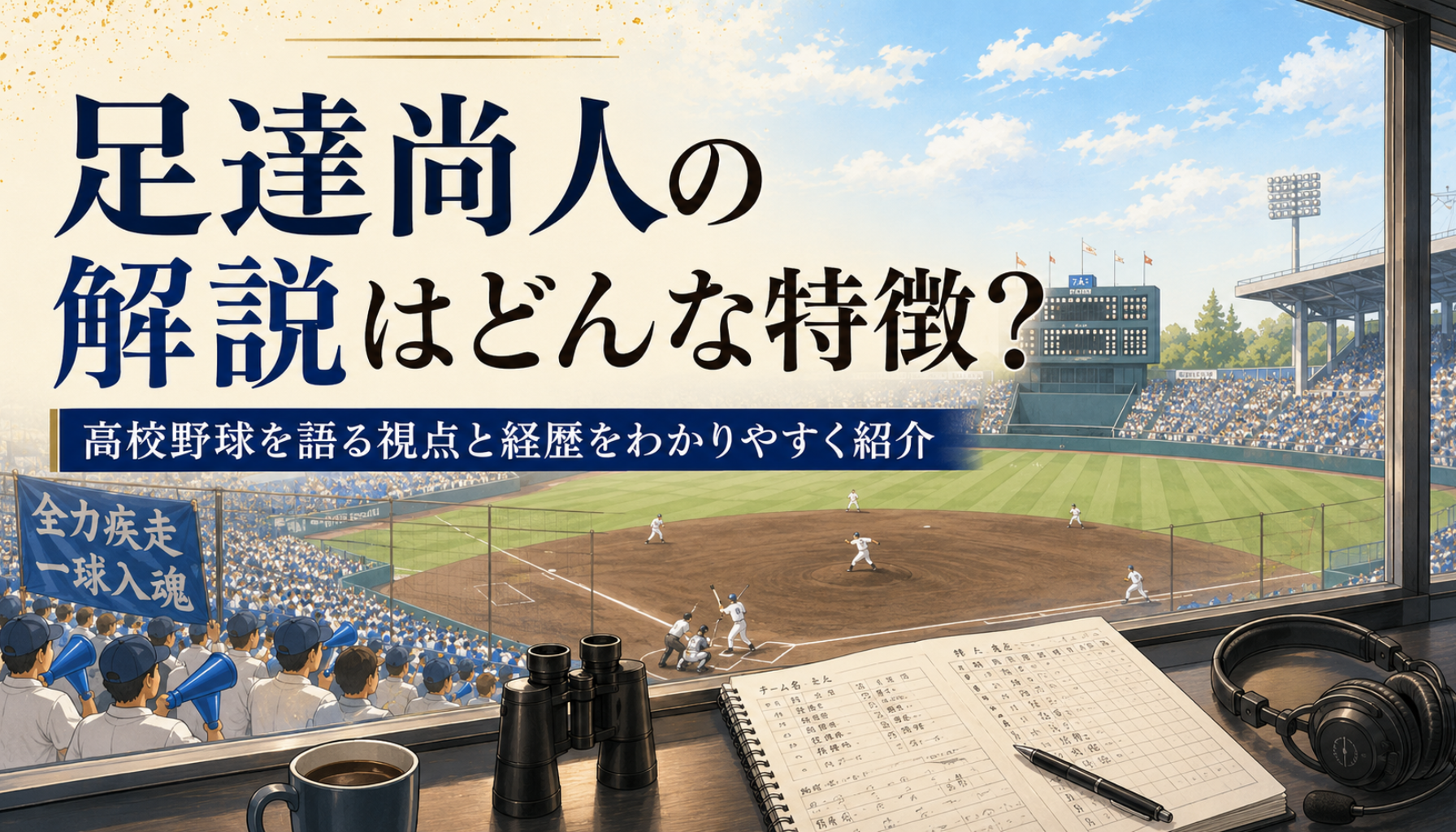 足達尚人の高校野球解説を詳しく紹介|NHK出演と東洋大姫路・新日鉄広畑での経歴