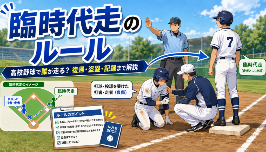 臨時代走のルールを完全解説 高校野球で死球時は誰が走る？投手・捕手・DH、復帰と盗塁の記録まで