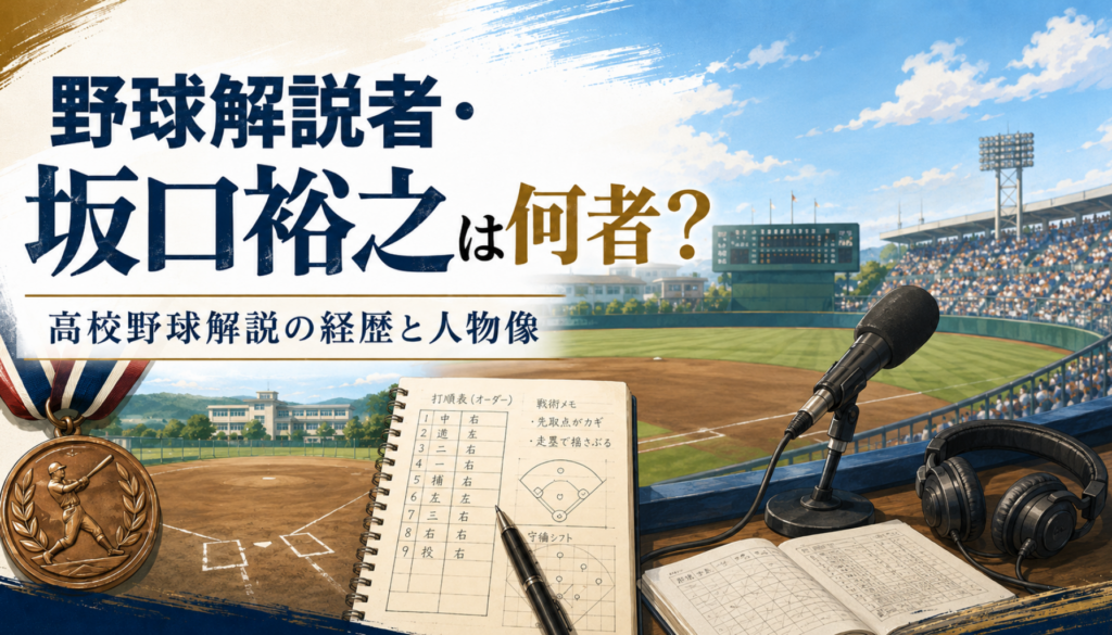 野球解説で注目の坂口裕之とは？NHK高校野球で聞く経歴と甲子園・明治大学・日本石油・バルセロナ五輪の歩み