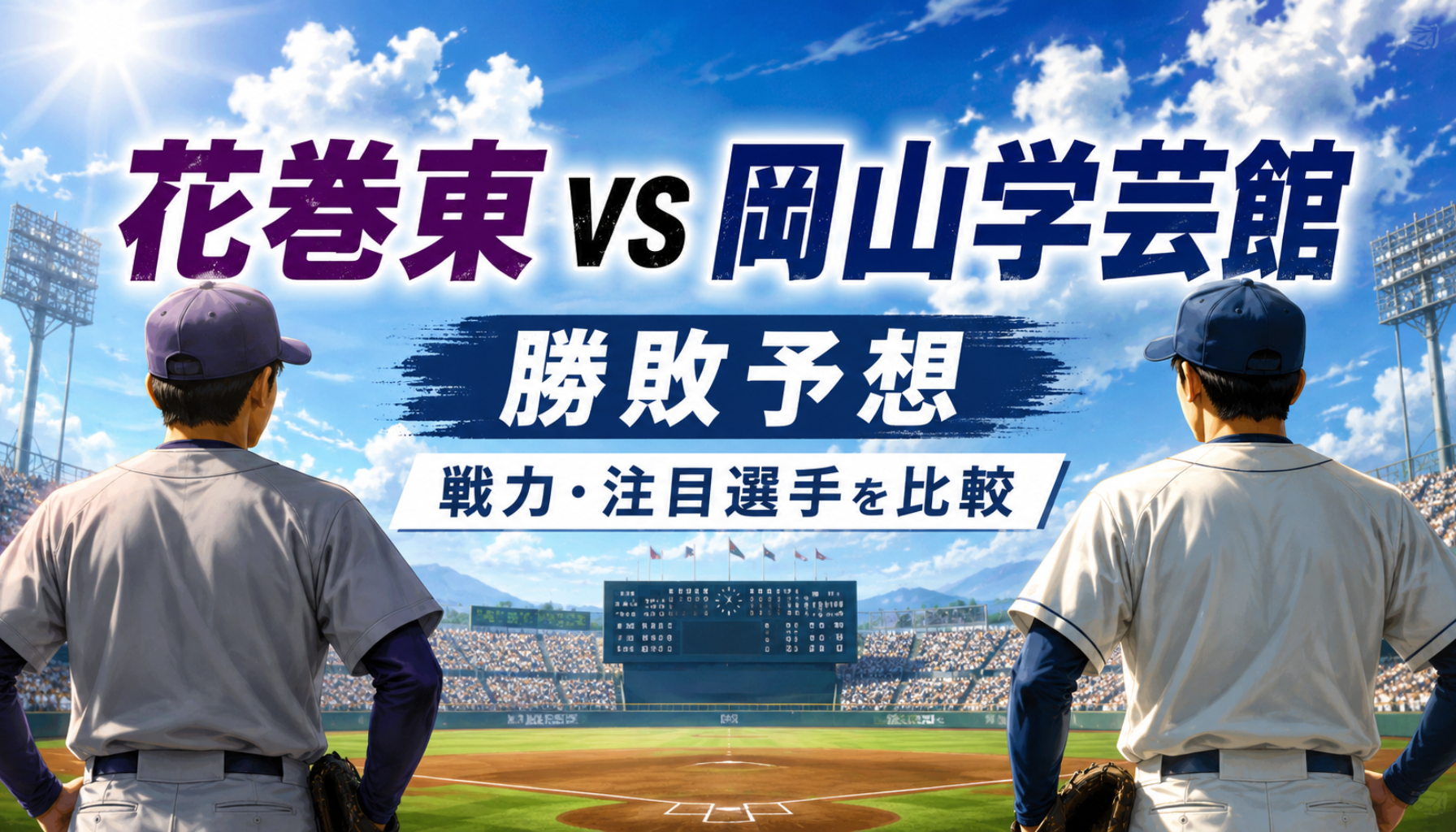 花巻東と岡山学芸館の対戦予想！勝つのはどっち？夏の甲子園2026の先発候補・戦力・注目選手を徹底比較