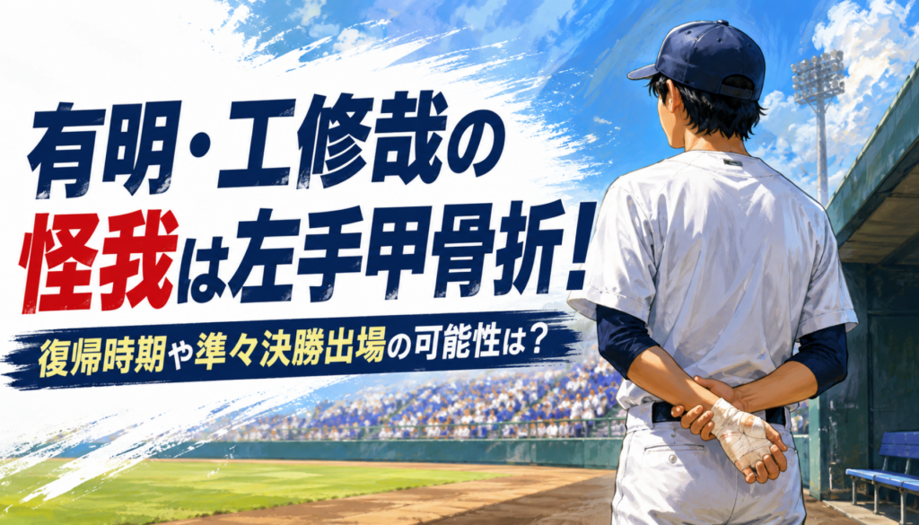 有明・工修哉の怪我は左手甲骨折！復帰時期や準々決勝出場の可能性は？