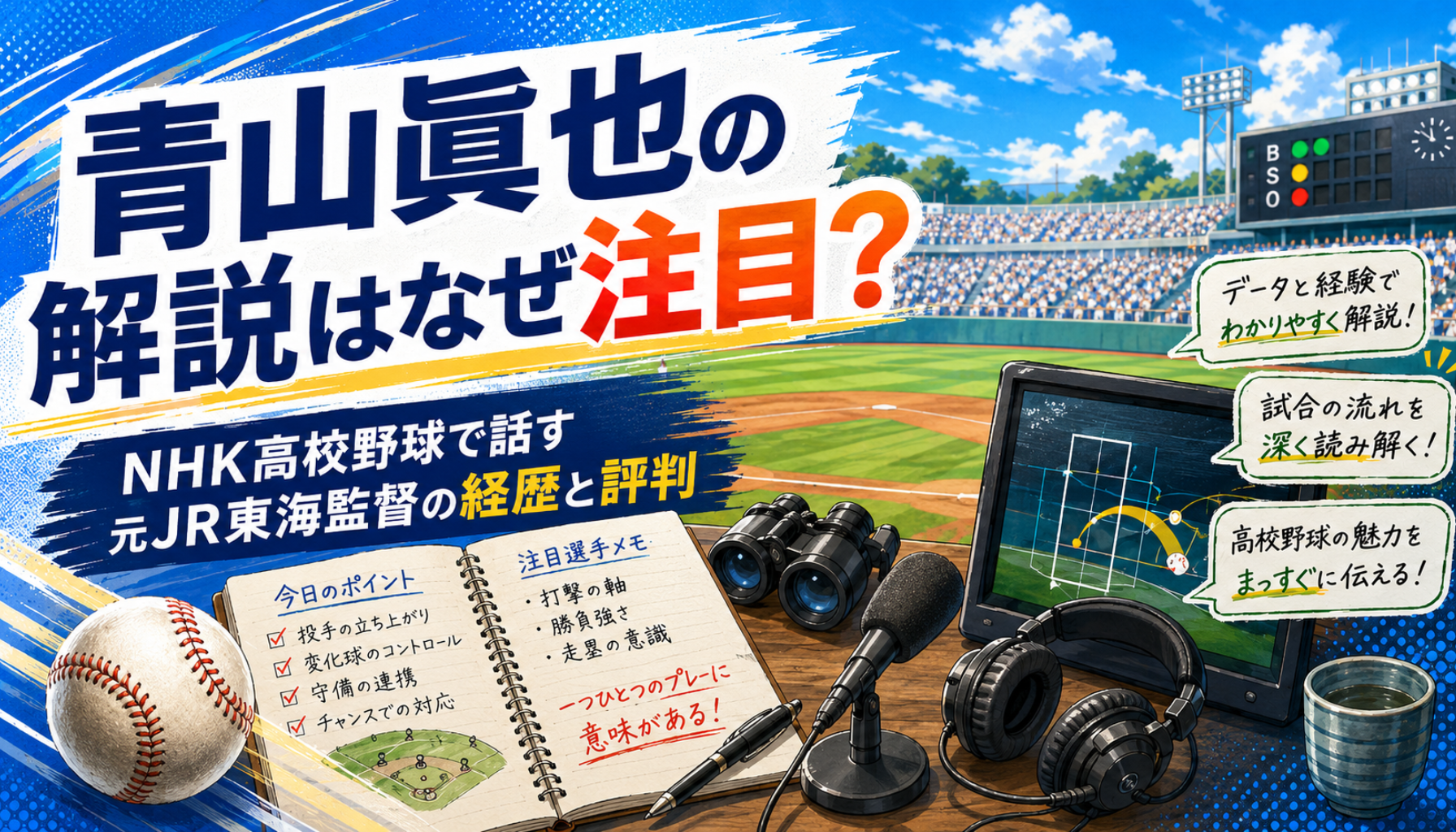 青山眞也の解説がわかりやすい理由は？甲子園経験とJR東海での実績・評判を詳しく紹介