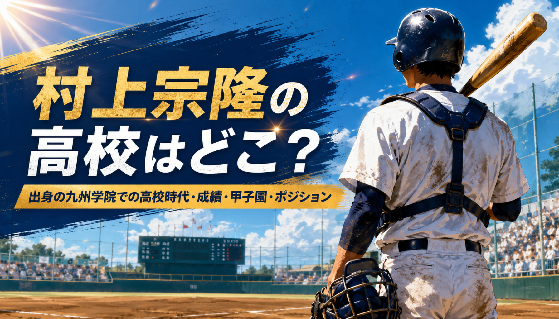 村上宗隆の高校はどこ？出身の九州学院での高校時代を成績・甲子園・ポジション・守備・監督まで解説