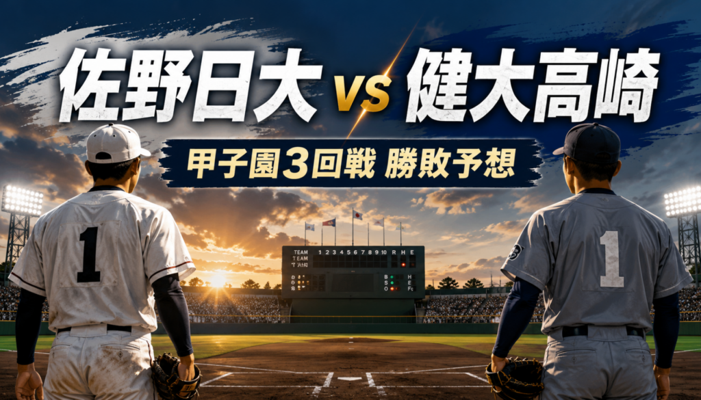 佐野日大対健大高崎の勝敗予想！甲子園3回戦はどっちが勝つ？先発投手・打線・春の再戦を分析