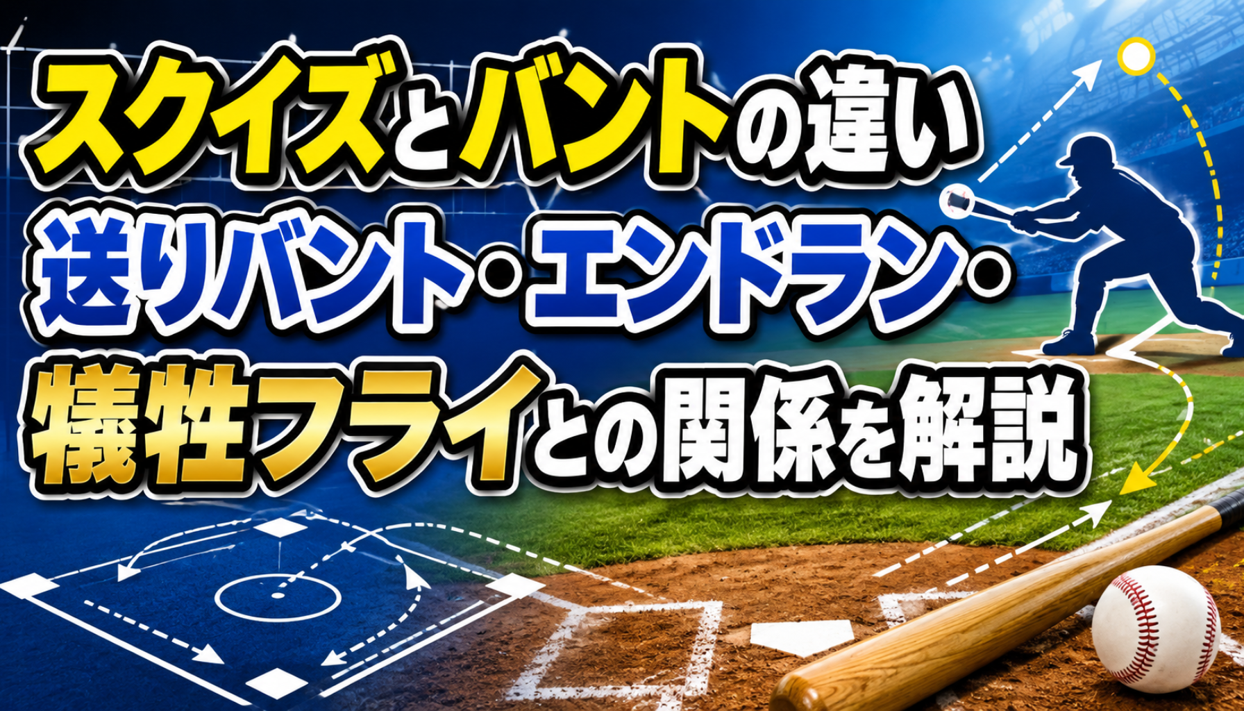 スクイズとバントの違い 送りバント・エンドラン・犠牲フライとの関係を解説