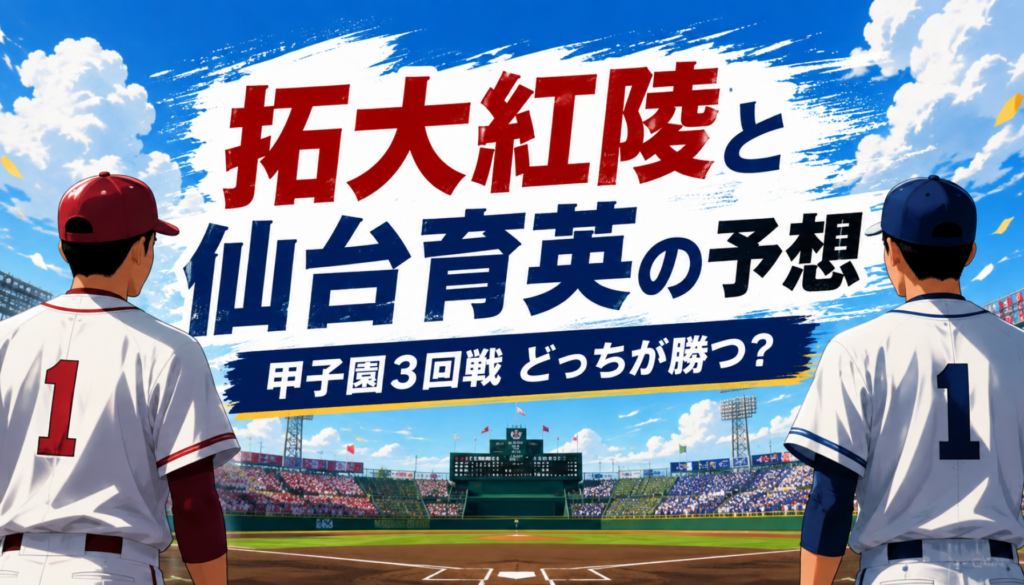 拓大紅陵と仙台育英の予想！甲子園3回戦の勝敗・スコア予想、戦力比較と先発投手の見どころ